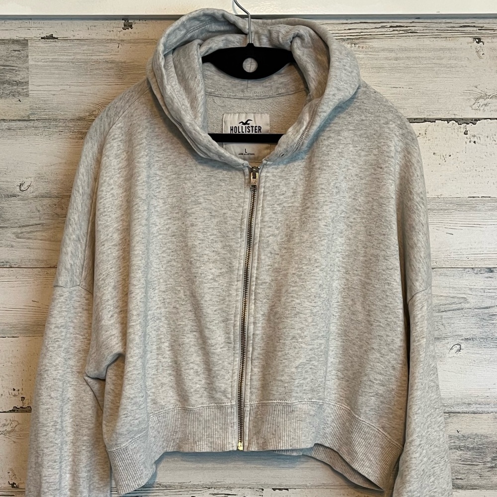 Hollister Full Zip Grey Hoodie Woman’s Large
